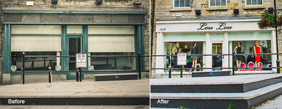 Lou Lou Boutique before & after redesign